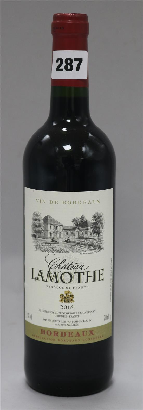 Six bottles Chateau Lamohe Bordeaux 2016